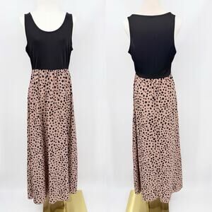 Shein Leopard Print Maxi Dress 8 Colorblock Sleeveless Mob Wife Summer Vacation